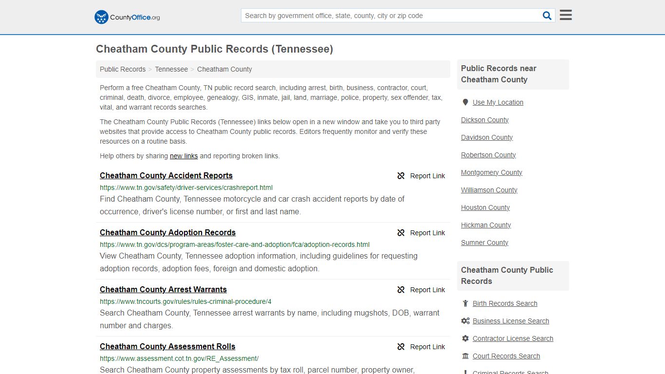 Cheatham County Public Records (Tennessee) - County Office